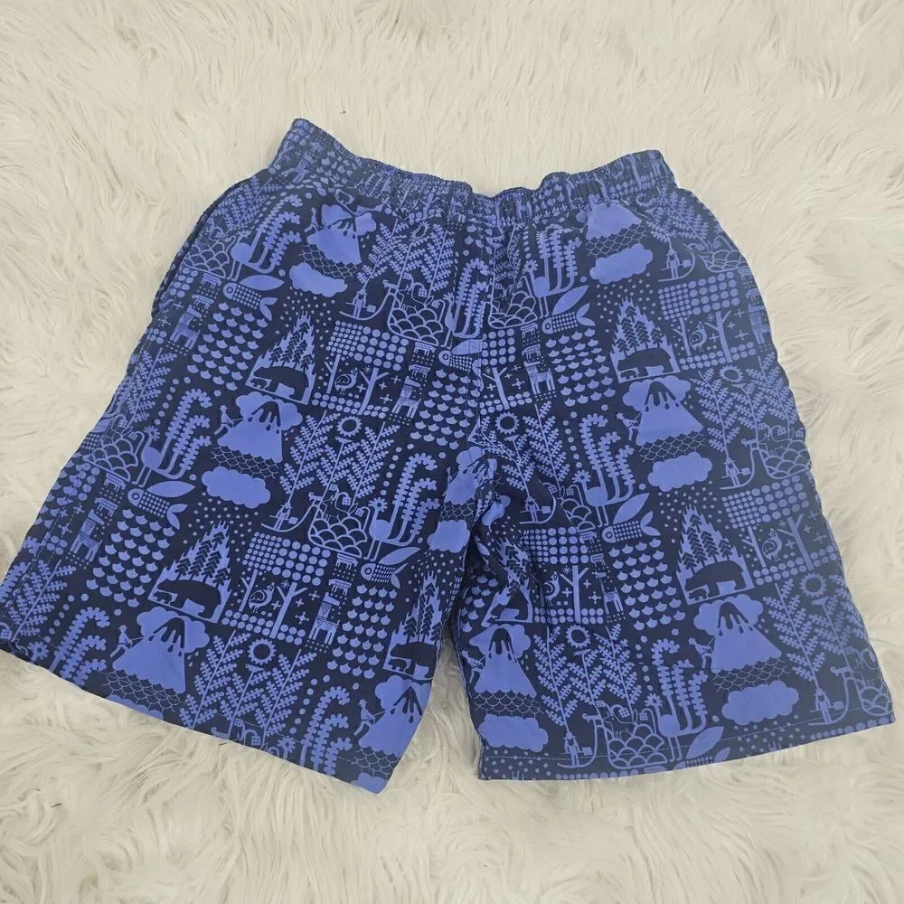 Patagonia Baggies Shorts Boys Size Medium McQuail/Imperial Blue Swim Trunks